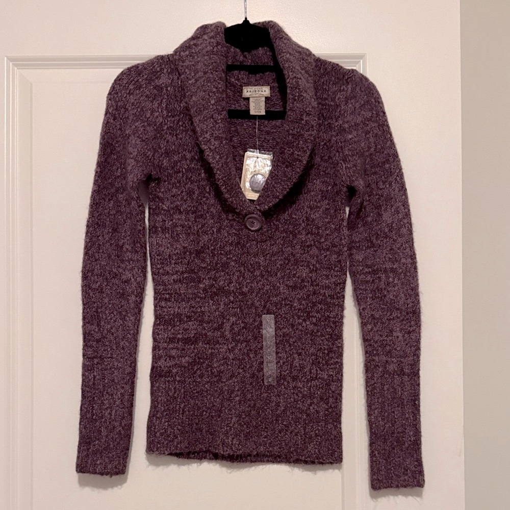 Arizona Jean Company Purple Cowl Neck Sweater
